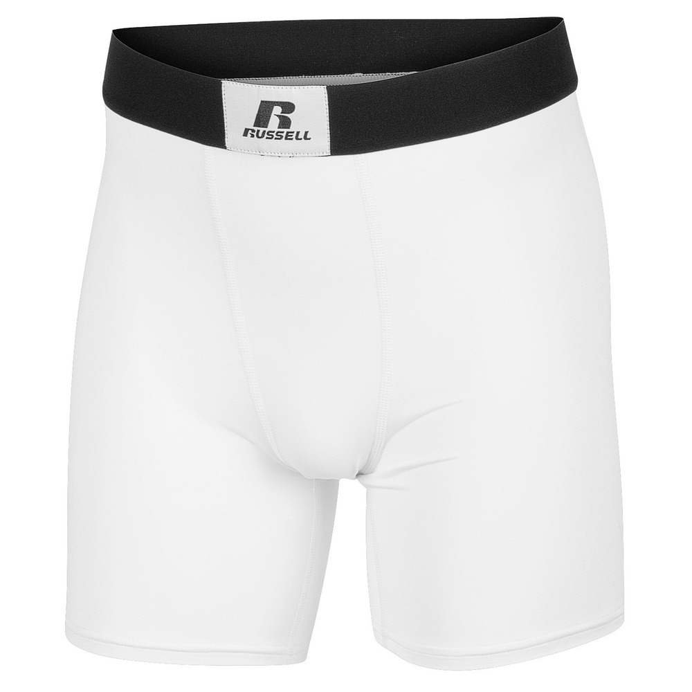 Russell Athletic Boys' Compression Shorts - Large, White, L (14/16)